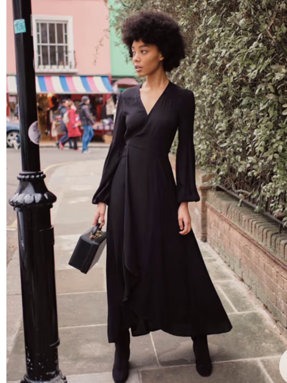 NWOT Christy Dawn Bergen $238 Long-Sleeve Wrap Maxi Dress